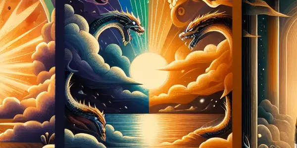 A tri-fold illustration depicting the emotional spectrum of language: positive, negative, and neutral word representations.